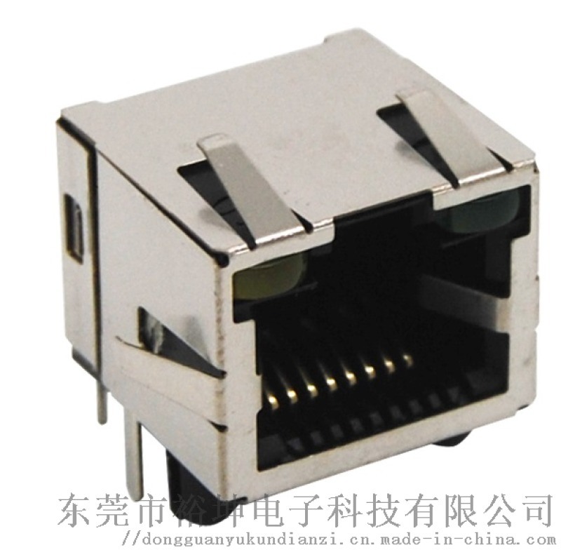 RJ45 1x1 90度 帶燈帶燈 連接器